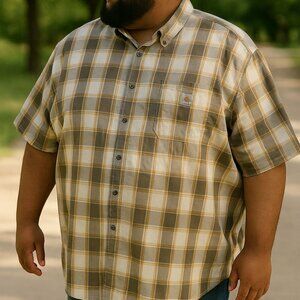 Carhartt Fort Plaid Work Shirt Relaxed Fit Men's 3XL Tall